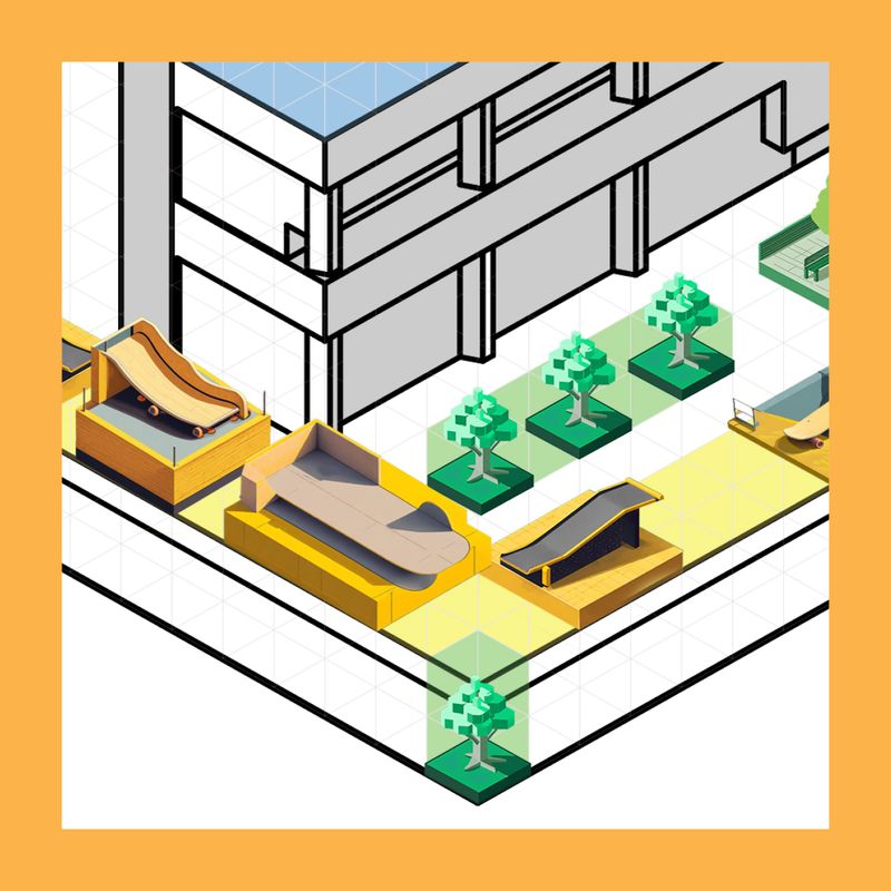 Isometric Skatepark Diagram