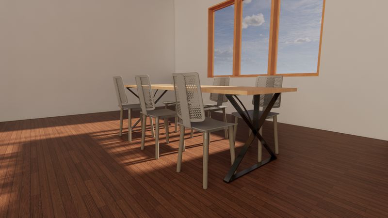 Straight Legged Table Render 3