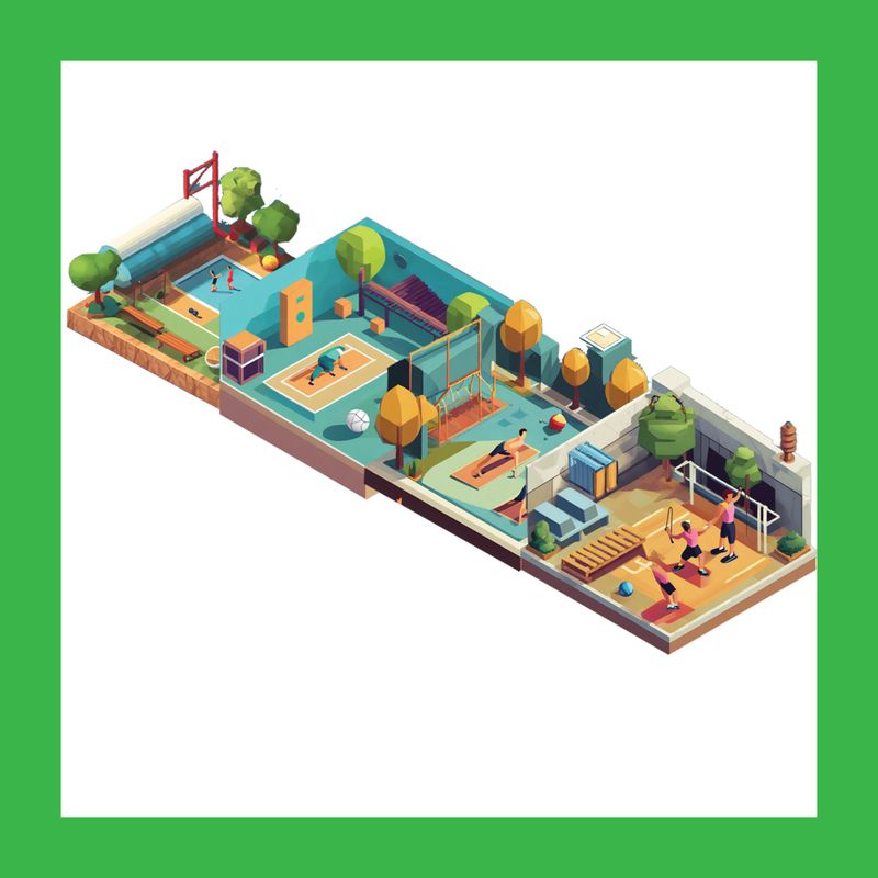 Isometric Fitness Center Cutaway
