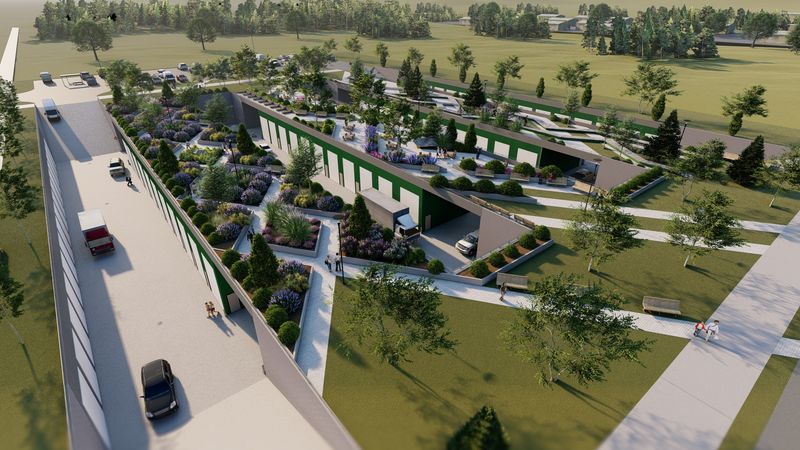 Green Roof Complex — Aerial